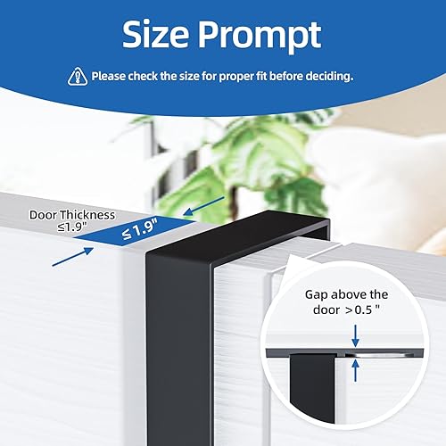 Miniatura 7 de Ganchos para colgar sobre la puerta, toallero para colocar sobre la puerta, ganchos de metal resistente negro para colgar sobre la puerta, perchero