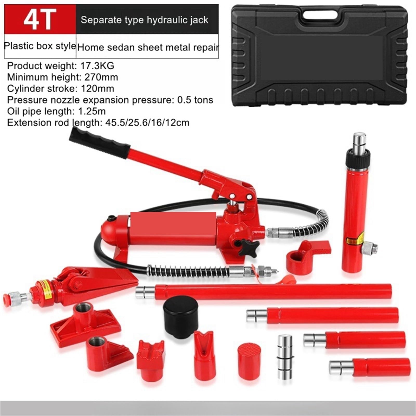 EDEDE Cric per Auto, 4T Separate Hydraulic Jack Dent Shaping Tool Sheet Metal Repair Hydraulic Separate Jack