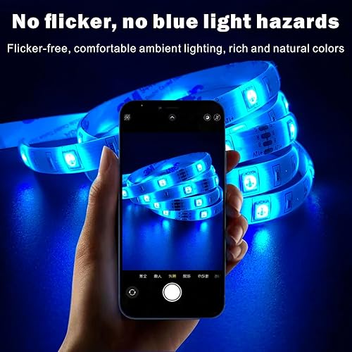 Miniatura 7 de Tira de luces LED RGB de 16.4 pies para niños, iluminación ambiental enchufable para sala de estar y sala de juegos, luces LED multicolor (RGB, 16.4