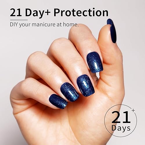 Miniatura 3 de Firedeep Esmalte de uñas de gel azul marino, 0.54 onzas líquidas de esmalte de gel azul marino con purpurina UVLED, esmalte de uñas semipermanente