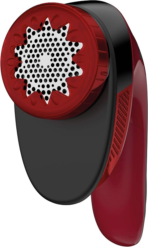 Rowenta Portable Lint Remover and Fabric Shaver with Adjustable Shave Height, Fabric Defuzzer, Red