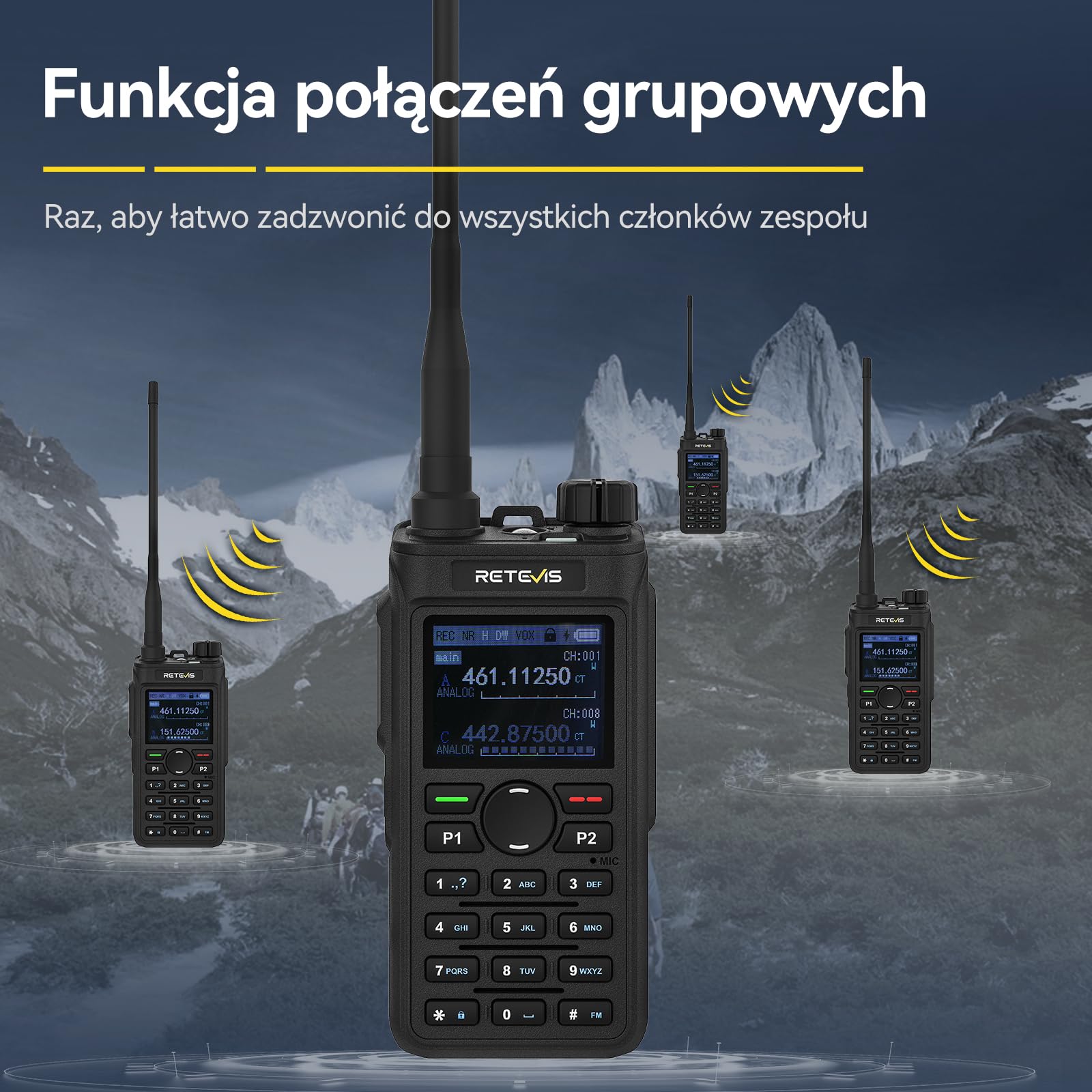 Retevis C62 Przenośne Radio, Akumulatorowe Ham Radio, Walkie-talkie o Dużym Zasięgu, 2000mAh, do Restauracji, Hoteli, Supermarketów (opakowanie 1 szt)