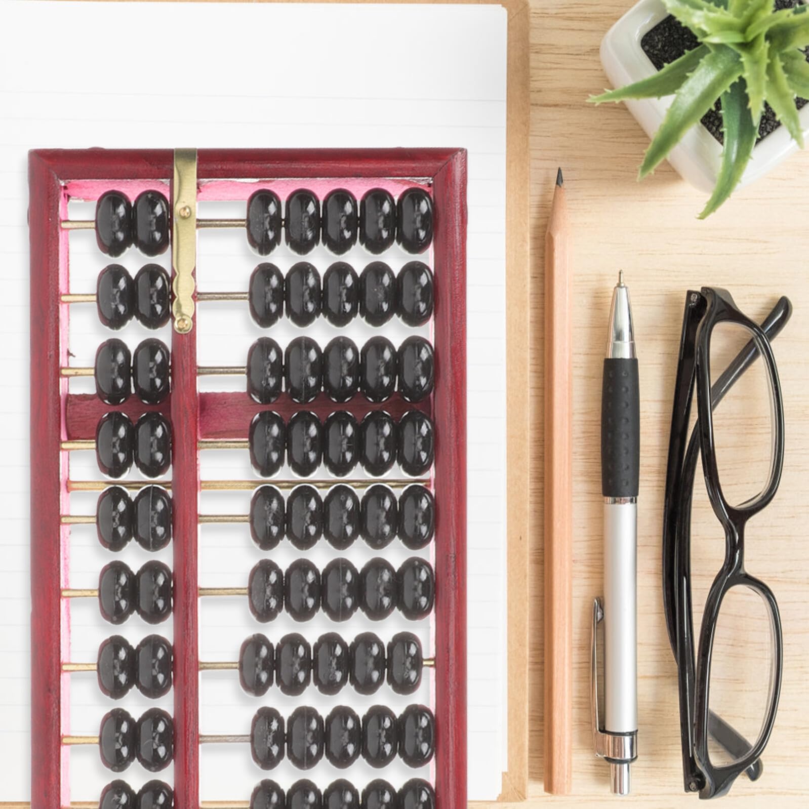 Ábaco Retro 13 Columnas 7 Cuentas para Niños, Madera E Hierro