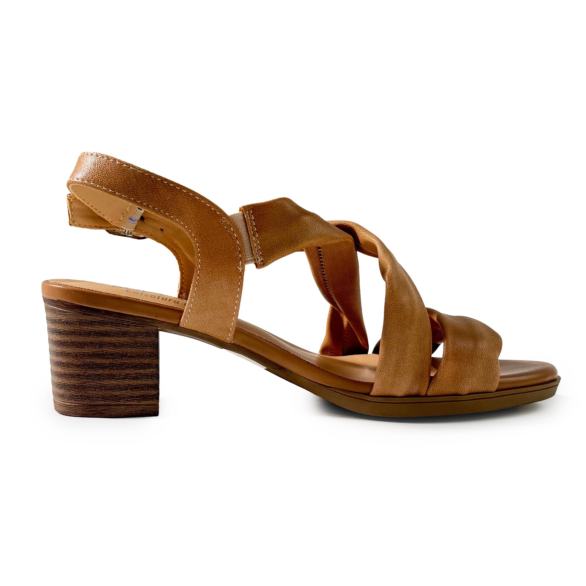 JOMIX Sandali Eleganti Donna con Tacco Largo Sandali Estivi con Fasce Incrociate e Cinturino Posteriore con Fibbia Scarpe Comode e Femminili per Ufficio Cerimonia e Tempo Libero