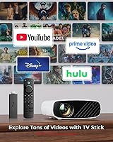 Vista 3 de ELEPHAS Mini proyector para iPhone, proyector portátil con trípode, proyector exterior HD de 1080P, proyector de películas compatible con Android