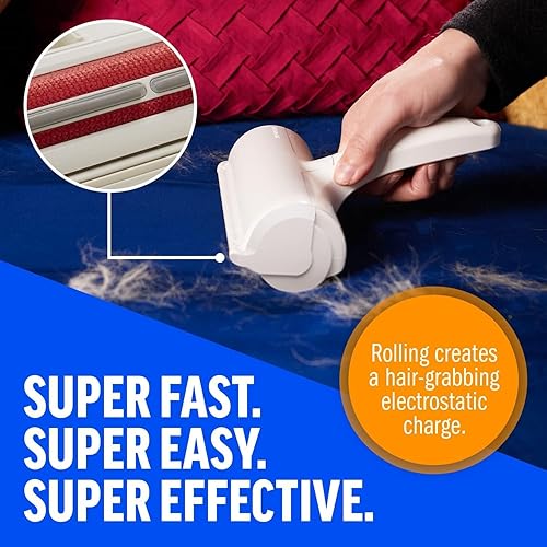 Miniatura 8 de Rodillo removedor de pelo de mascotas y rodillo de pelusa reutilizable  Removedor de pelo de gatos y perros para muebles, sofá, alfombra, ropa y
