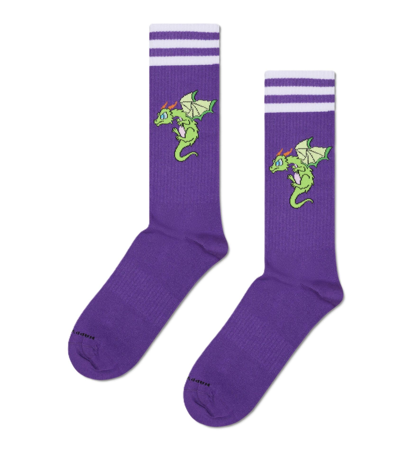 Happy Socks Dragon Sneaker Sock, Purple, 41-46