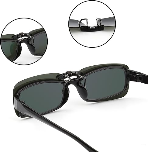 Miniatura 3 de Lentes de sol rectangulares sin montura con clip, lentes polarizados ligeros para hombres y mujeres
