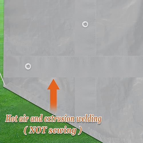 Miniatura 7 de Strong Camel Cubierta de techo de repuesto para toldo de exterior de 10 x 20 pulgadas, cubierta de cochera con cenefa (10 x 20 pies, plateada)