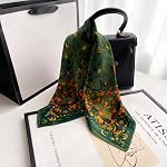 PoeticEHome Écharpe de cou de soie pour femmes 21"x21" - 100% Écharpe carrée Mulberry, douce & Léger avec un emballage cadeau élégant
