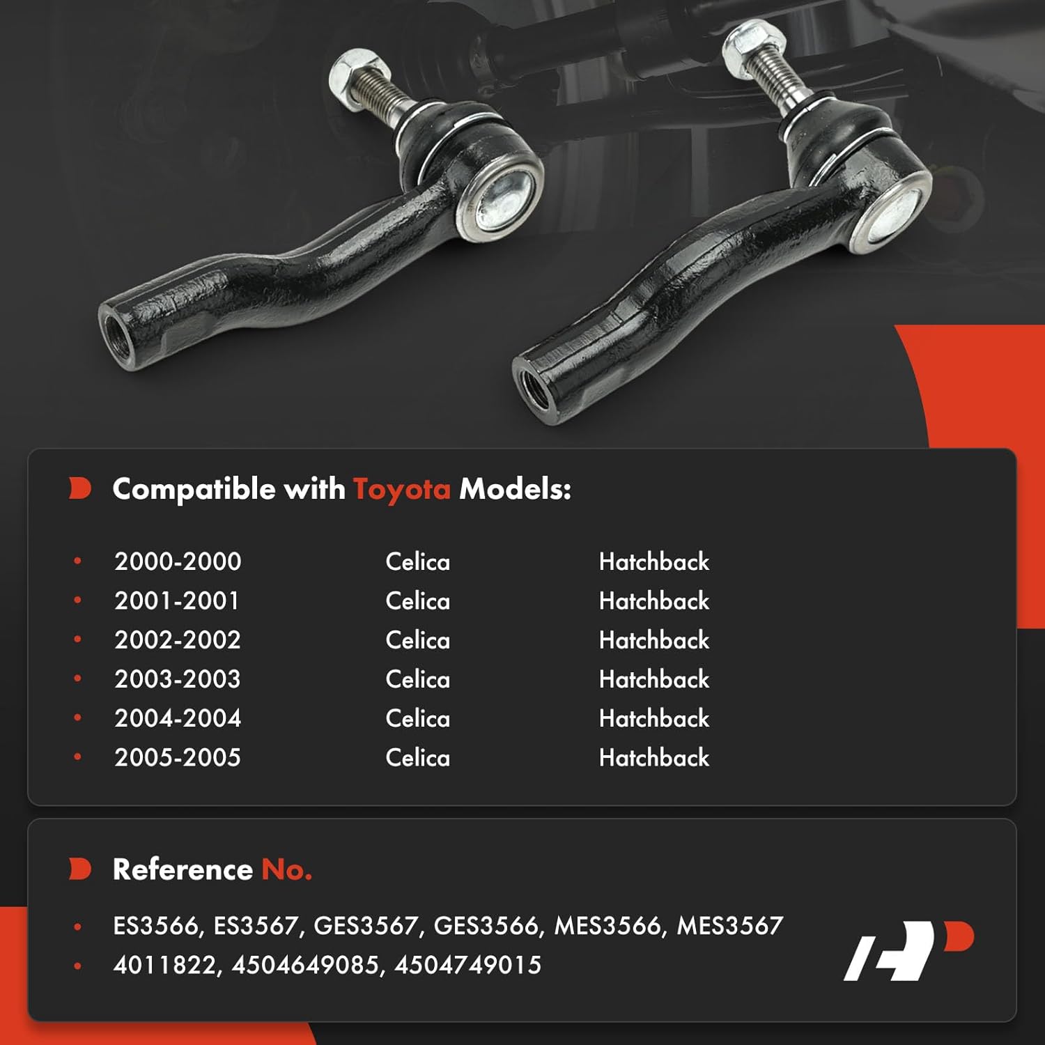 A-Premium 2 x Front Outer Tie Rod Ends, Compatible with Mazda 2 2011 2012 2013 2014, Hatchback