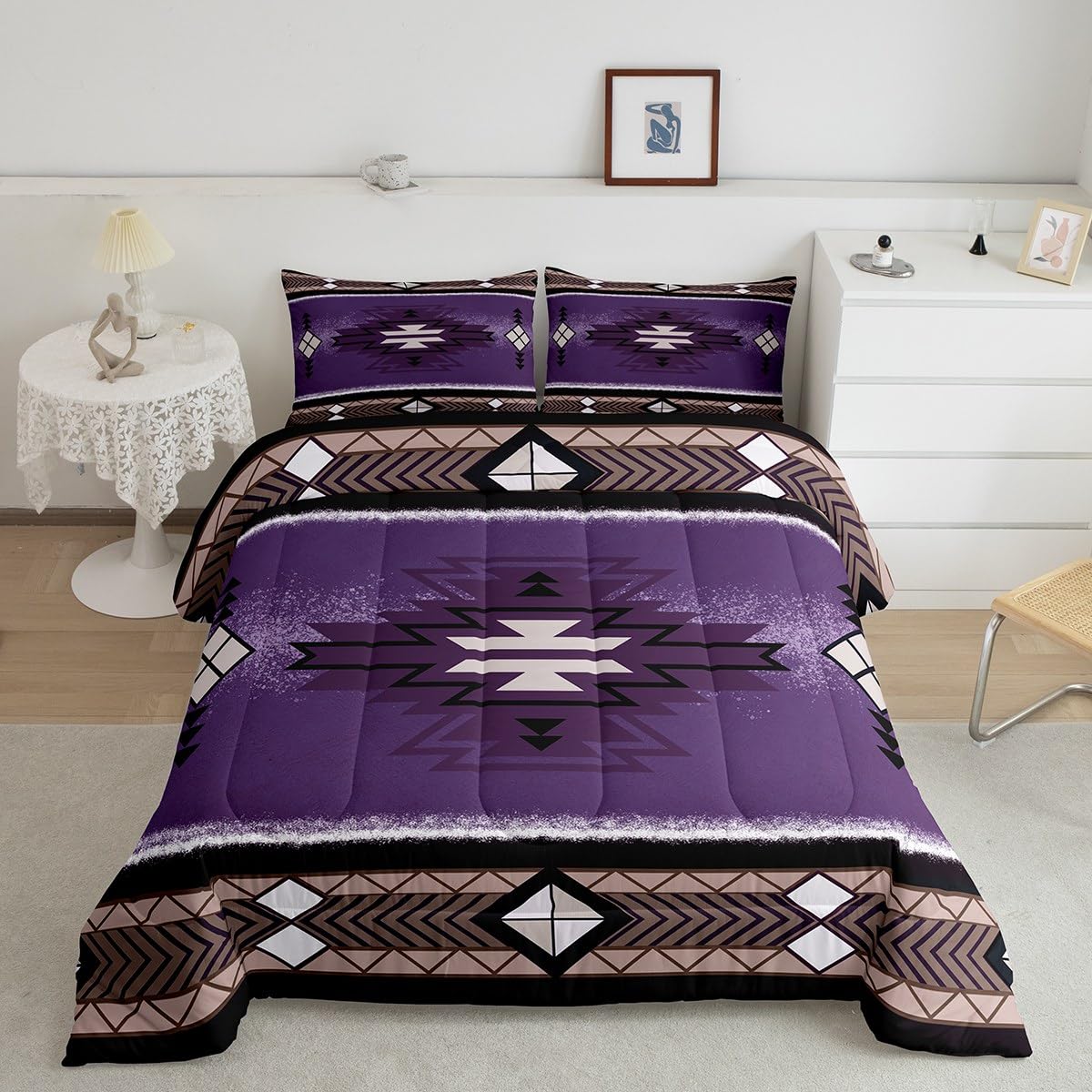 Amazon.com: Manfei Aztec Comforter Set Queen Size, Native Tribal Navajo ...