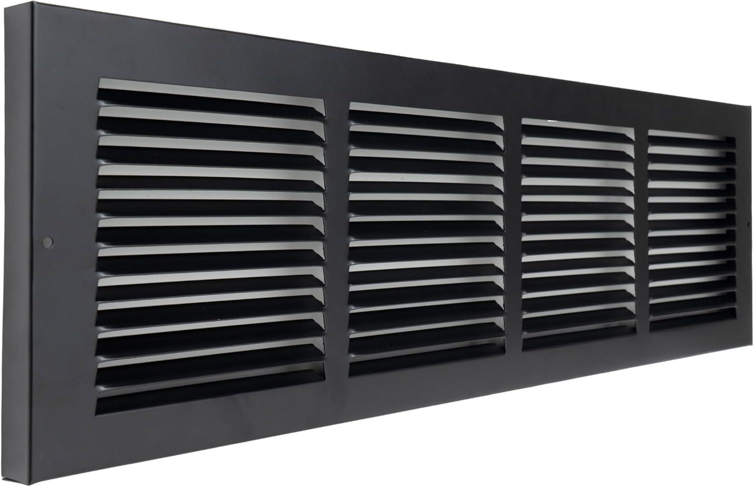 Fits 24x6 Duct Opening | Steel Baseboard Return Air Grille by Handua | Vent Cover Grill | 7/8" Margin Turnback [Depth] to Fit Baseboard | Black | Outer Dimensions: 25.75"W X 7.75 "H