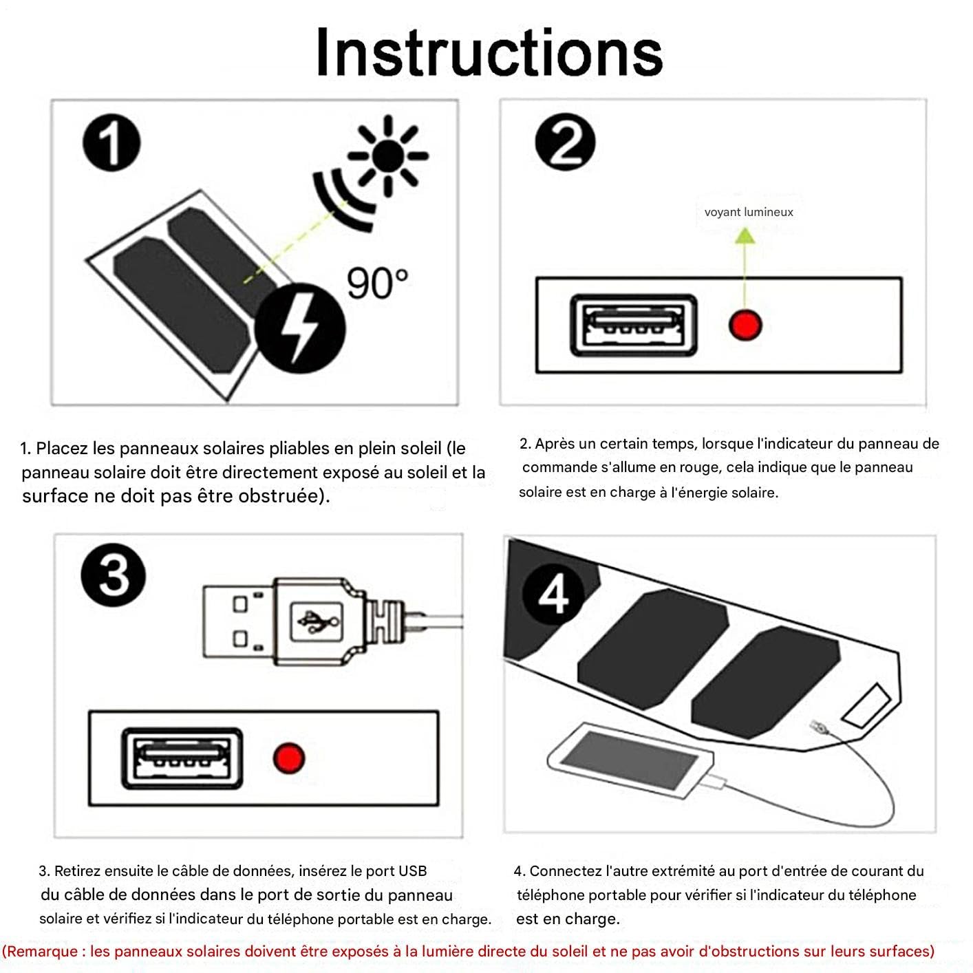 Chargeur Solaire Appareil de Charge Portable et Étanche pour Téléphone
