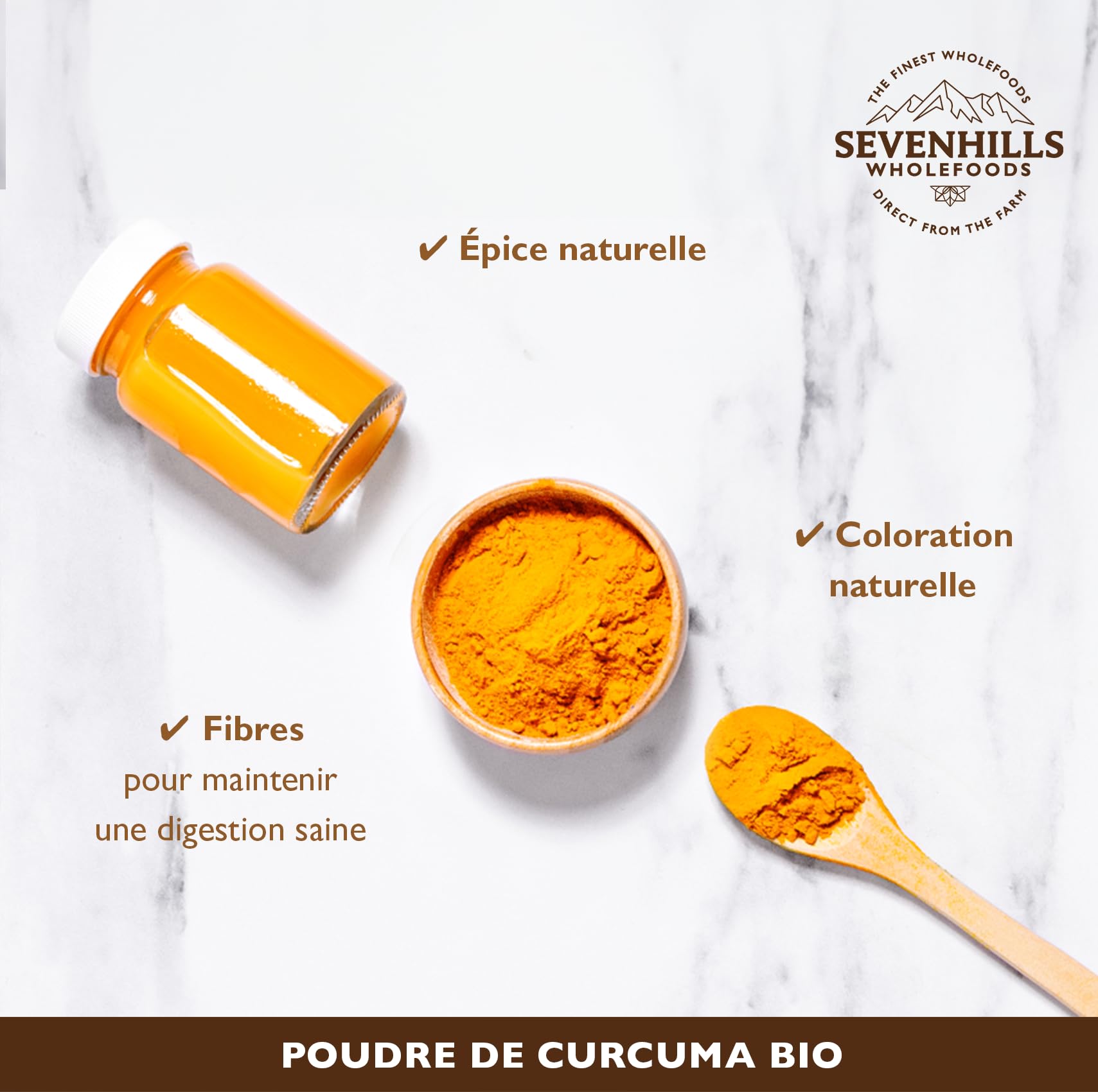 Sevenhills Wholefoods Poudre De Curcuma Crue Bio 1kg