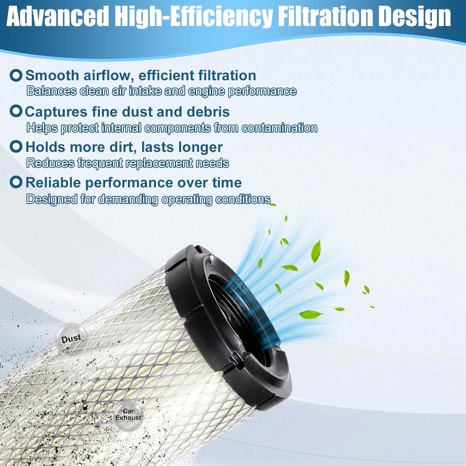 P822768 Air Filter (2 Pack) Compatible with Donaldsonn Baldwinn RS3988 P772579 Fletguardd AF25436 Luberfinerr LAF8143 WIXX 46489 FRAMM CA9246 AM129028 Kubota R1401-42280 129062-12560