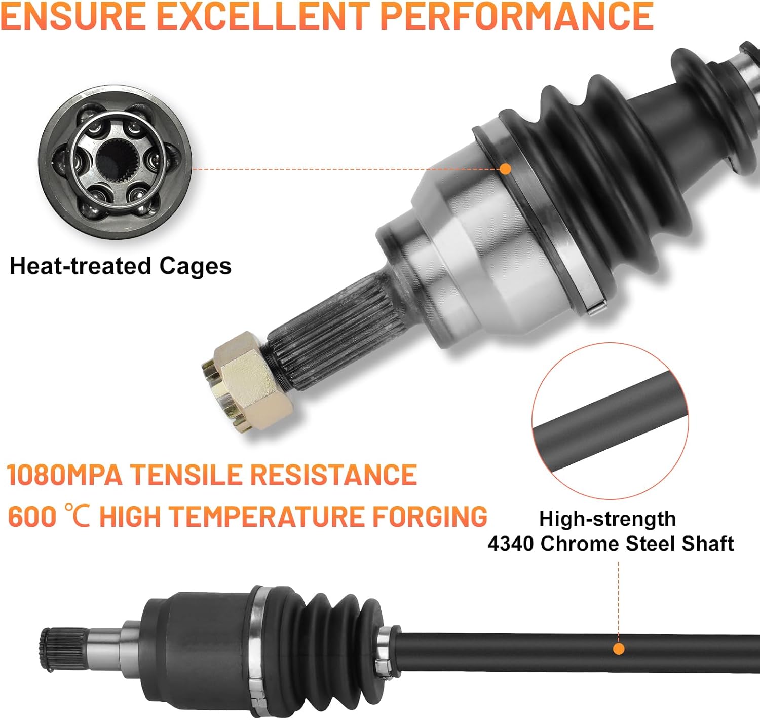 Front Left CV Axle Shaft for Honda Pioneer 700/700-4 2014 2015 2016 2017 2018 2019 2020 2021 44350-HL3-A02 44320-HL3-A01