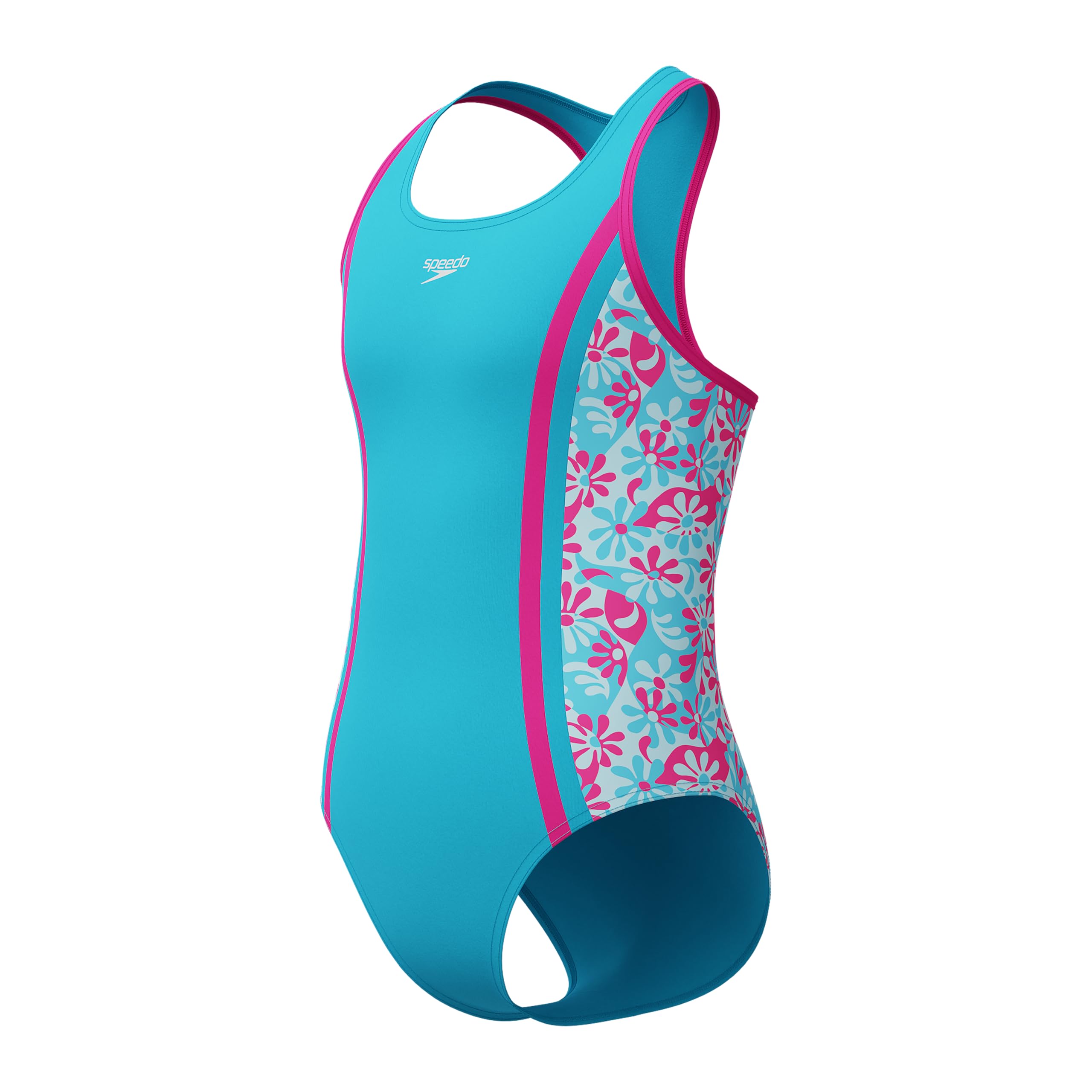 Speedo Swimsuit One Piece Thick Strap Racer Back Printed Costume intero Bambine e ragazze