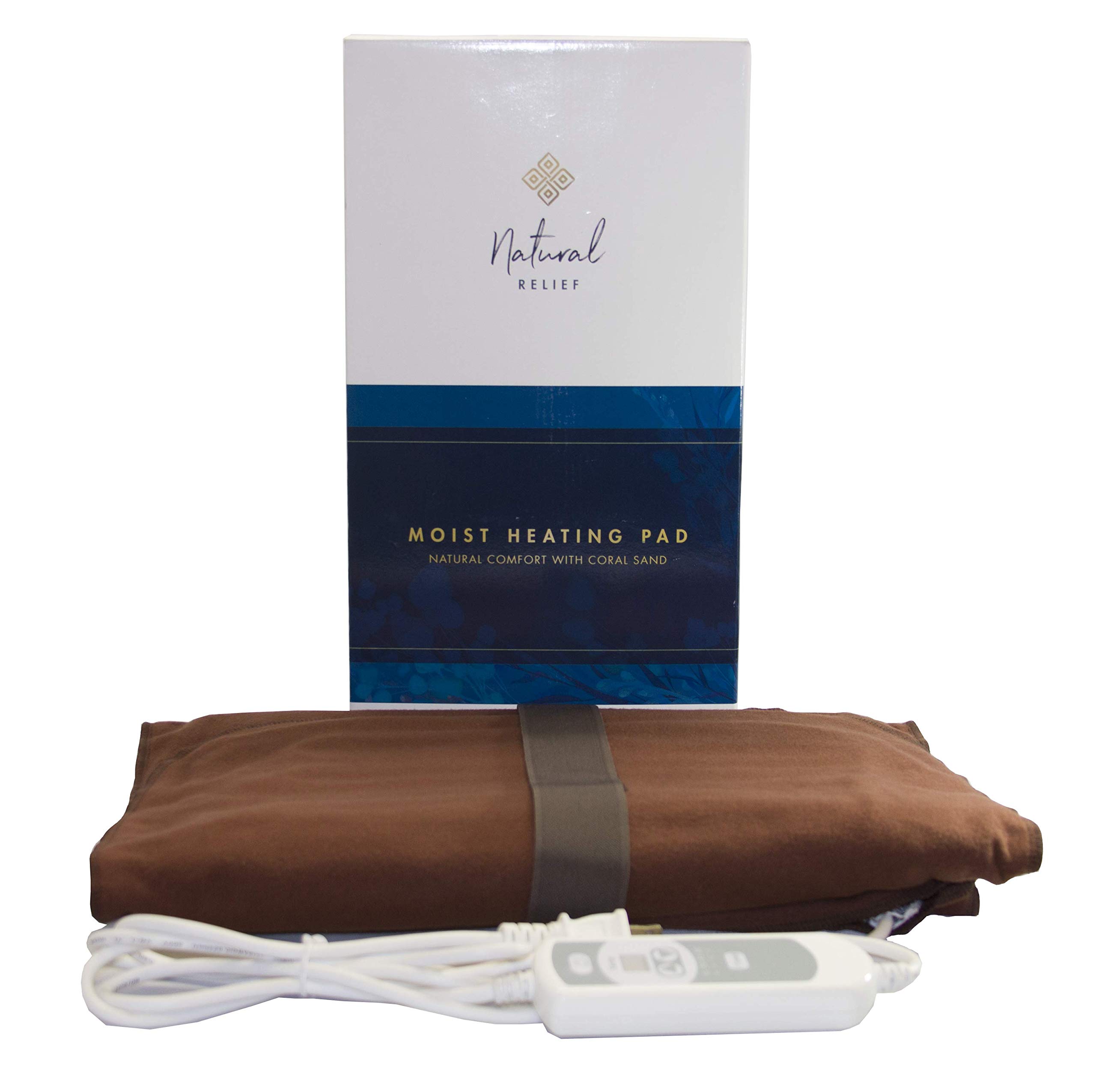 Natural Relief Extra Large Digital Moist Heating Pad z koralowym piaskiem, automatyczne odprowadzanie wilgoci, pasek negatywny jonowy (27 cali x 14")