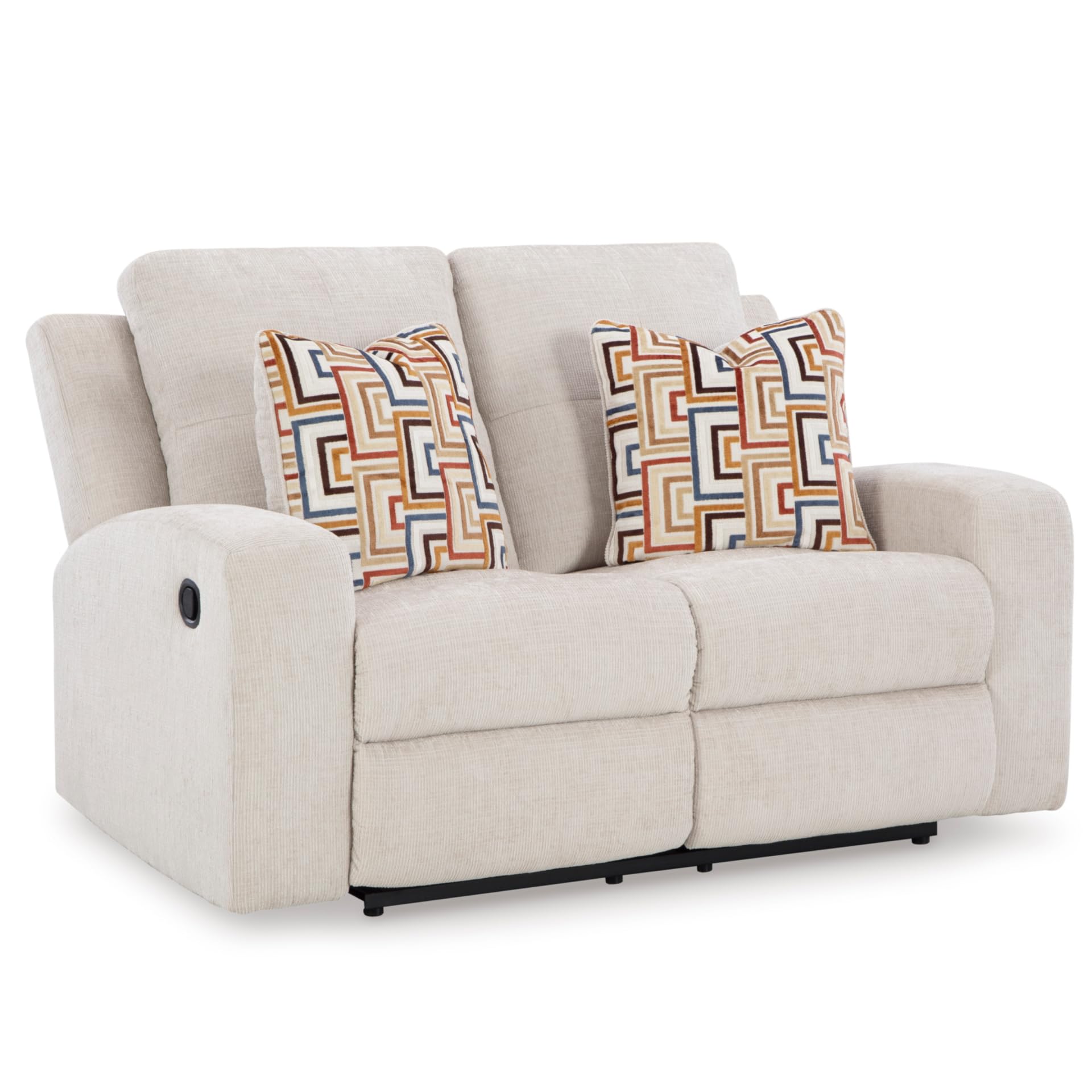 Photo 1 of *** DAMAGED UPHOLSTERY ON BACK OF COUCH ***Signature Design by Ashley Danum Reclining Loveseat, Stone Chenille, 64 in