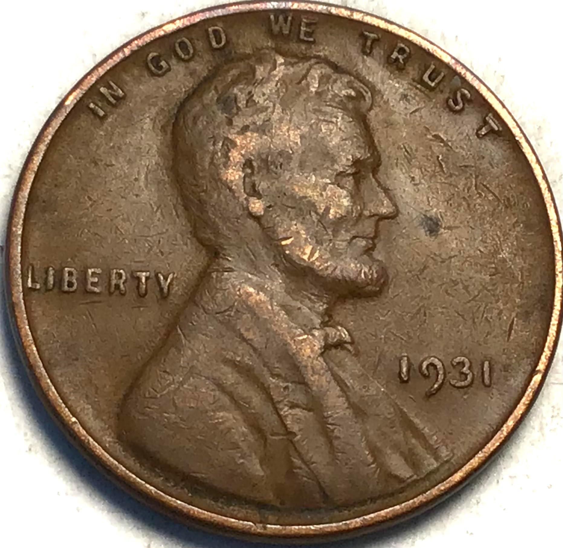 1931 P Lincoln Wheat Cent Penny Seller Very Good