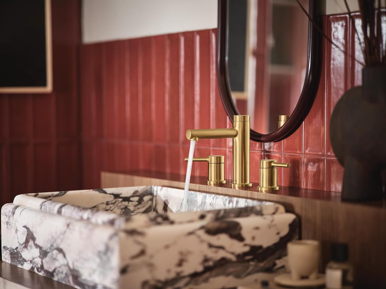 Moen T6193BG-9000 Align Two-Handle Widespread Bathroom Faucet with Valve, Brushed Gold