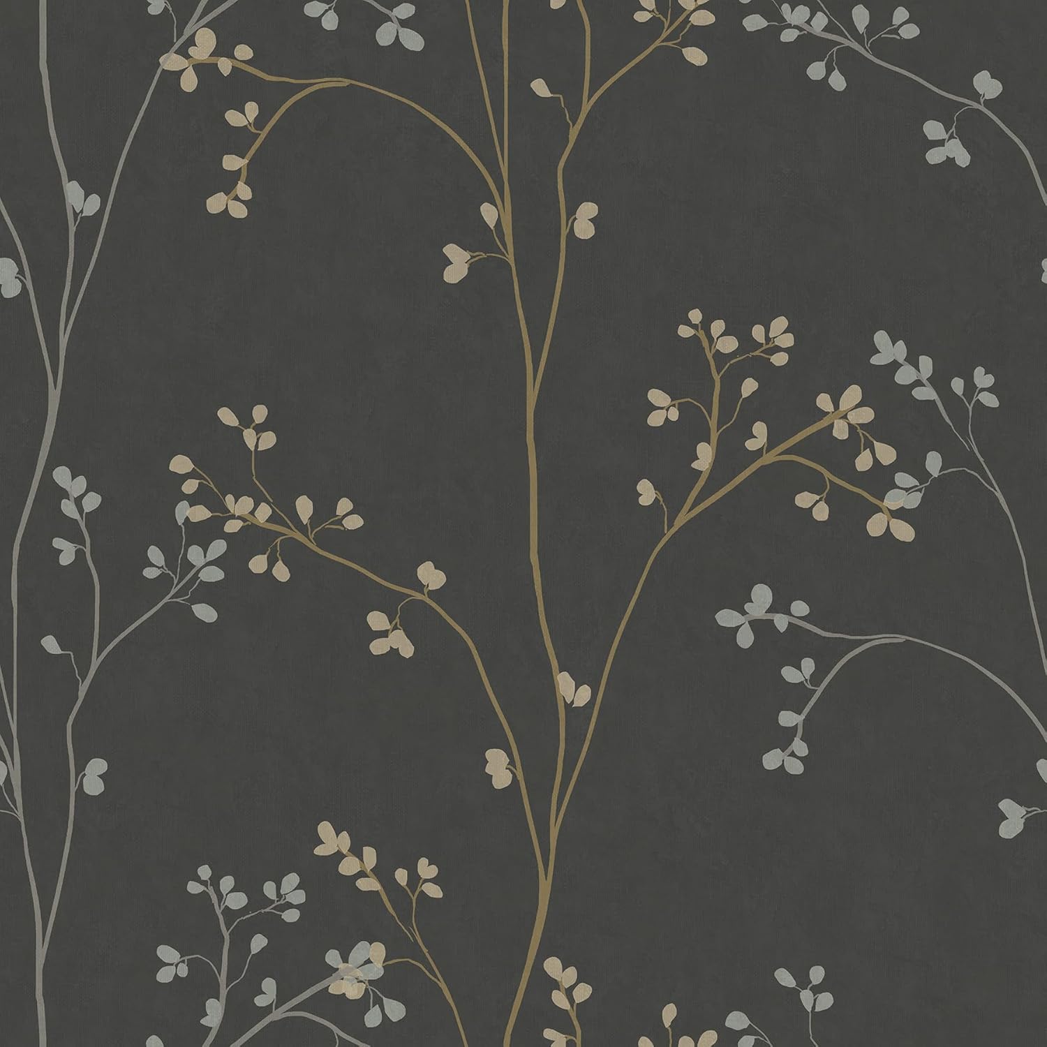 Blossom Stripe Black Peel and Stick Wallpaper by RoomMates, RMK12808PL