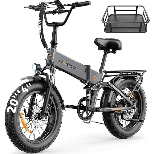 Jasion X Hunter/PRO Electric Bike for Adults,1800W/1400W Peak 20''Fat Tire Foldable Ebike,Folding E Bike Up to 80/70 Miles Range,720/624WH Removable Battery,30 MPH E Bike,Certified by UL2849