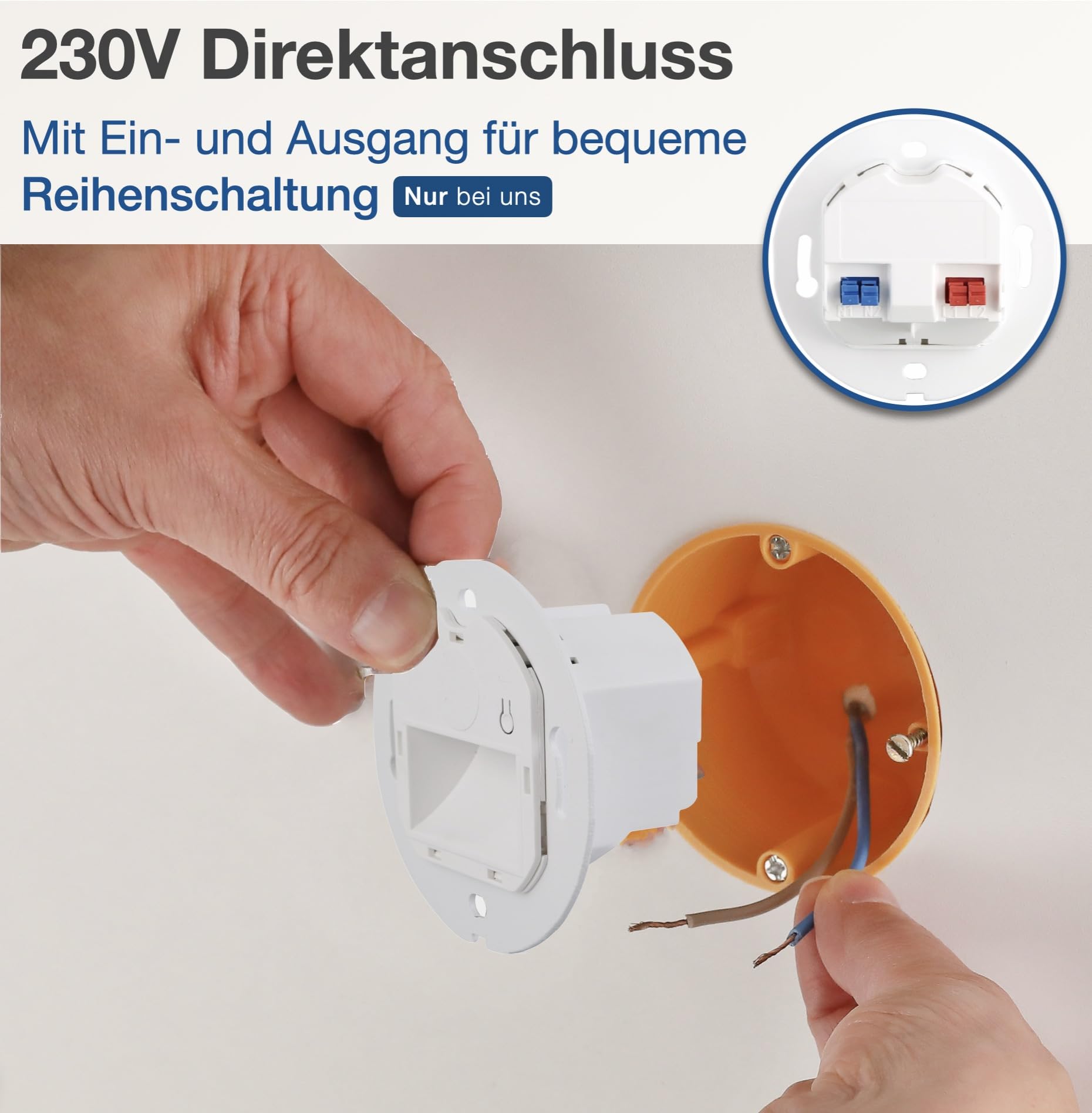 lambado® LED Treppenbeleuchtung Schwarz 1,5W | 230V Unterputz Treppenlicht Treppenbeleuchtung Innen | Wandeinbauleuchte Beleuchtung für Treppen | Treppenstufenbeleuchtung Cut