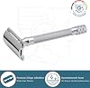 MERKUR Safety Razor 23C Classic with Long Handle Gloss Chrome Three-Piece Straight Cut Closed Comb Ideal for Wet Shaving Die-Cast Zinc Brass Handle Made in Germany