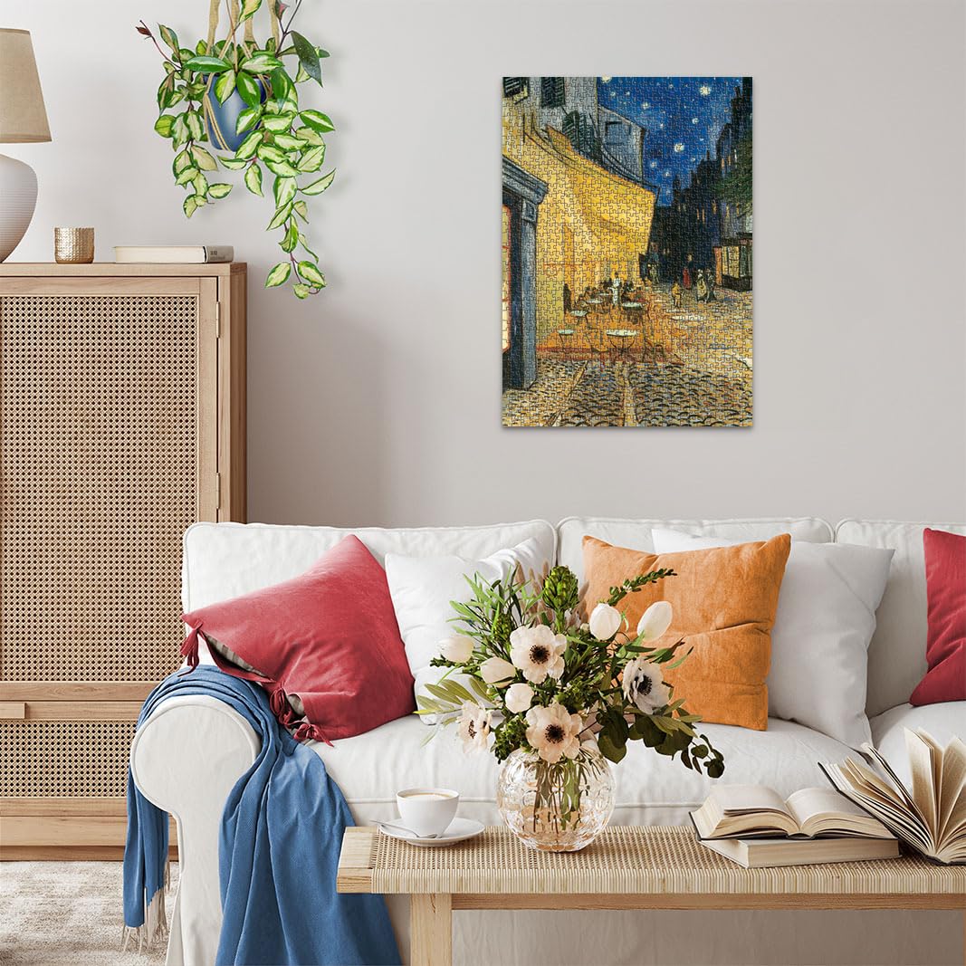 Ravensburger - Puzzle 1000 Pezzi Van Gogh: Caffè Di Notte | Puzzle 1000 Pezzi Arte Con Una Misura Di 70x50 Cm | Regalo Per Adulti E Bambini Da 14 Anni E Più