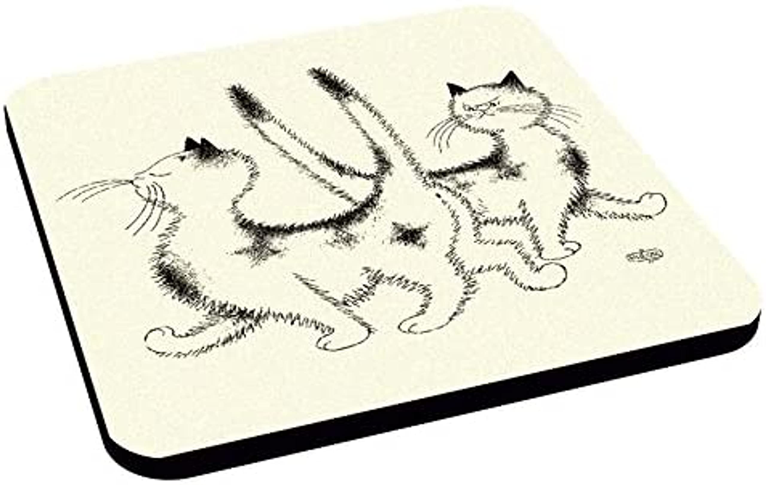 Éditions Clouet 34002 - Dessous de Verre (6 visuels Assortis) Chats de Dubout - Assortiment de Chats 1