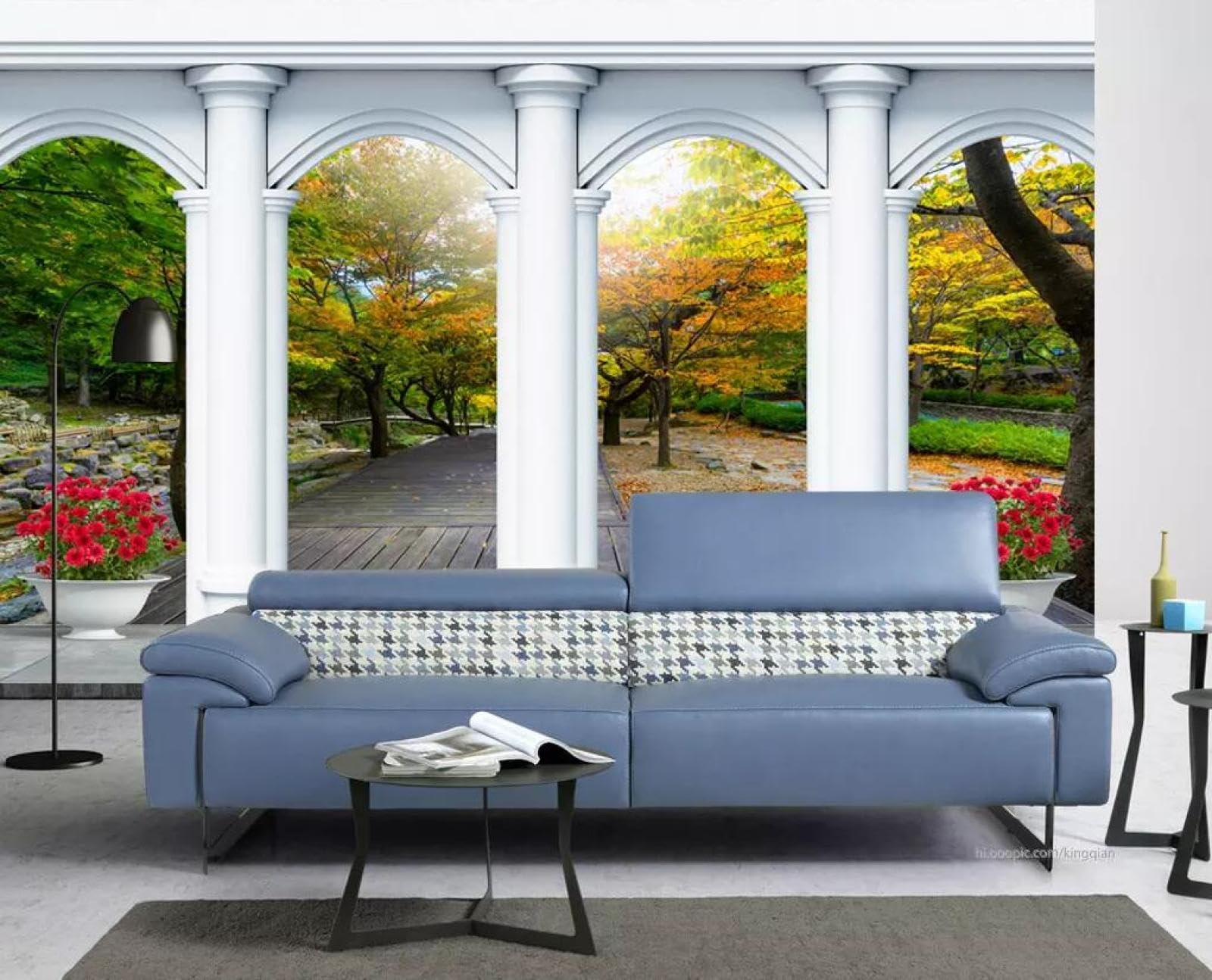 Papier peint panoramique 3D colonnes romaines 350x250cm ZX14604