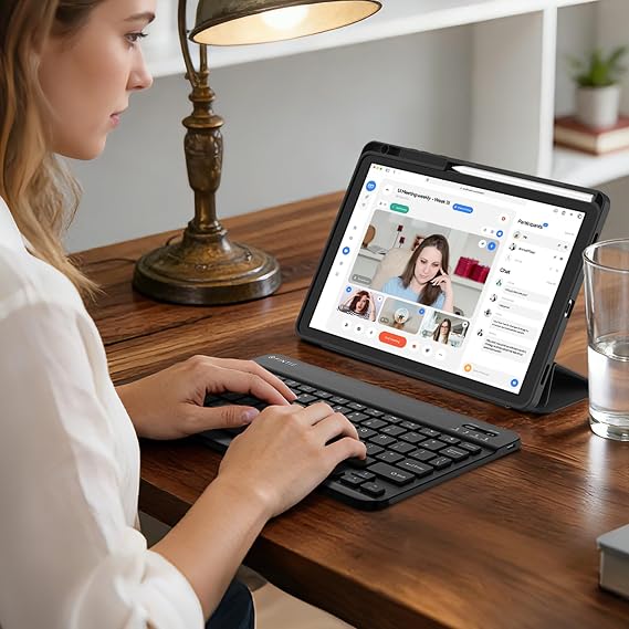 FINTIE 10-Inch Ultrathin Wireless Bluetooth Keyboard, Black