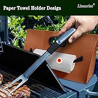 Grillplaat [20 x 40 cm] met 2 FSC-acacia-spatels, barbecue-accessoires, roestvrij staal zonder vervorming, grillplaat op gas, gesloten hoeken