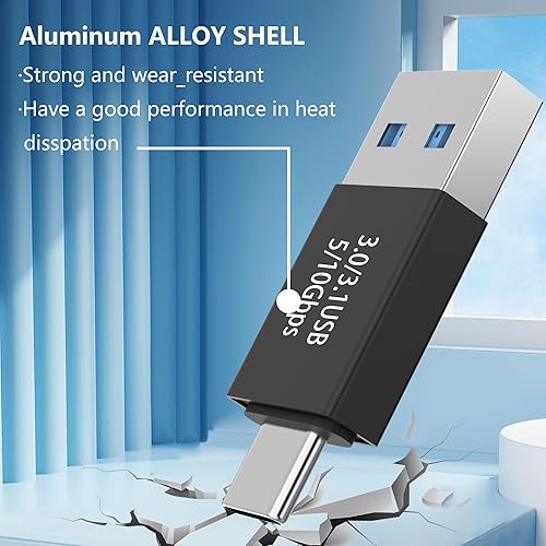 Miniatura 5 de VAKS Adaptador USB C a USB 30 paquete de 4 convertidor tipo C macho a USB 30 macho compatible con teléfonos celulares computadoras computadoras