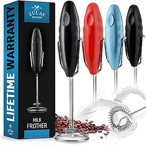 Miniatura 117 de Zulay Milk Boss Espumador de leche potente manual, hace espuma para latte, batidor para mezclar bebidas, café, miniespumador para capuchino, frappé
