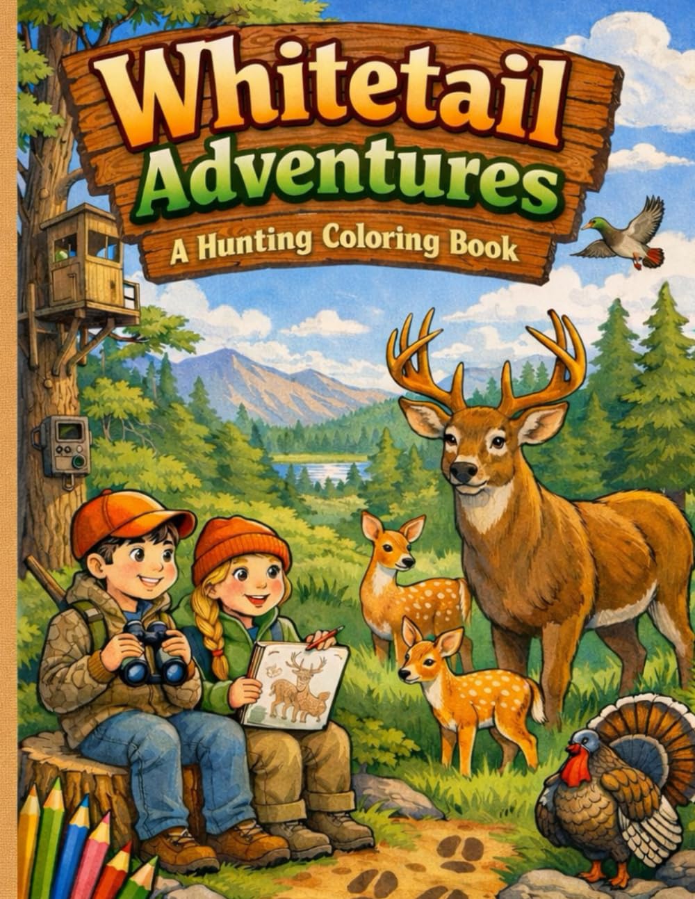 Whitetail Adventures: A Hunting Coloring Book