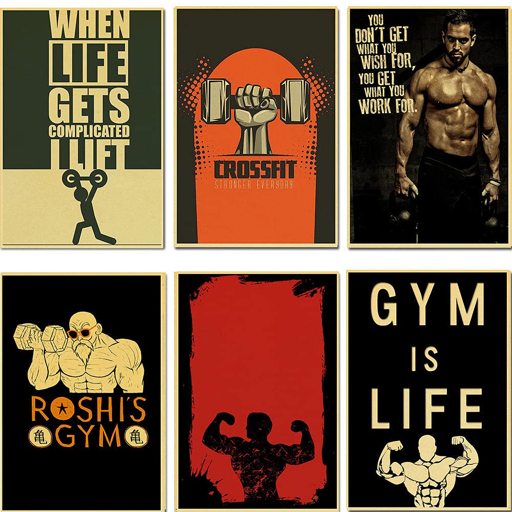 Haltère sport fitness art mural exercice inspirant peinture sur toile couleur haltères sport affiches sport images cadeau chambre décoration d'intérieur (sans cadre