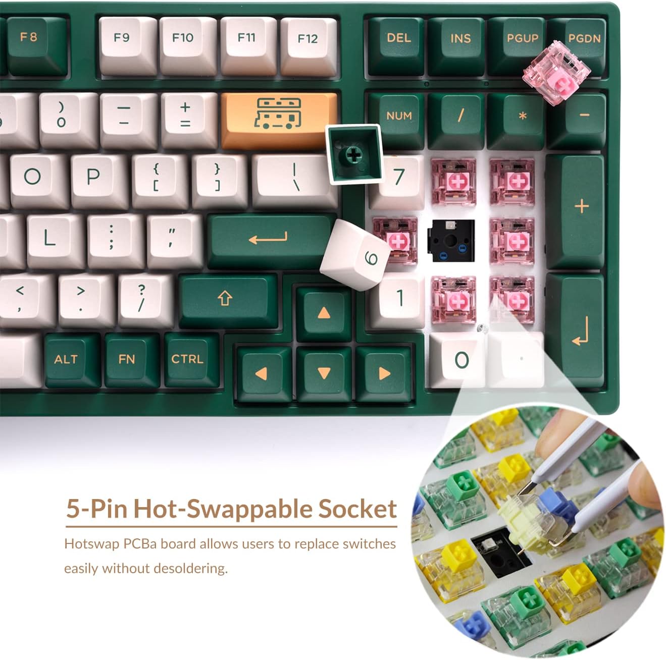 Close-up of Hot-Swappable Switches