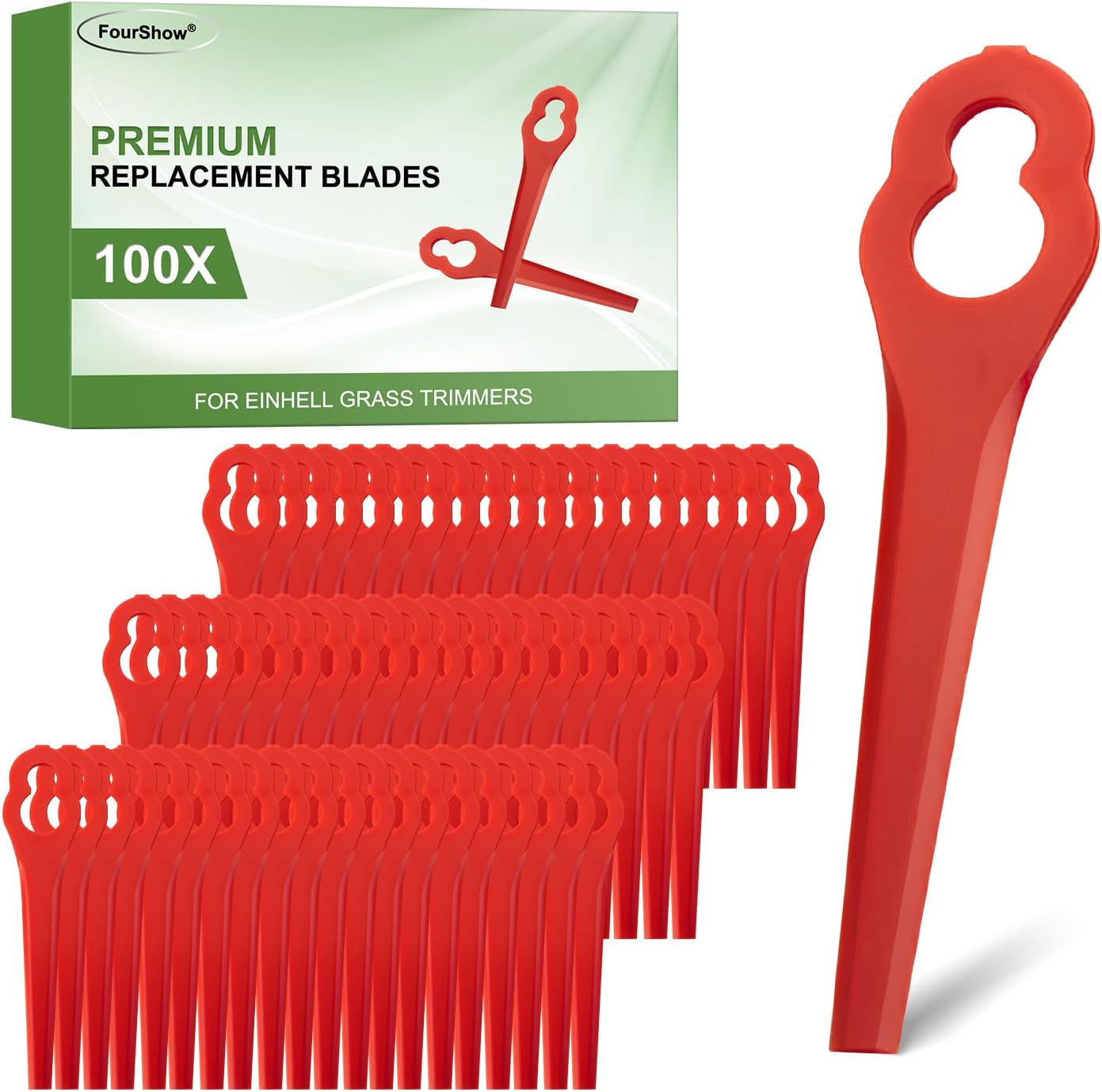 – Pack of 100 PA6 Replacement Blade Set Grass Trimmer Accessories Compatible with Einhell GE-CT, GC-CT 18 Li, GC-CT 24, BG-CT 18, RG-CT 18