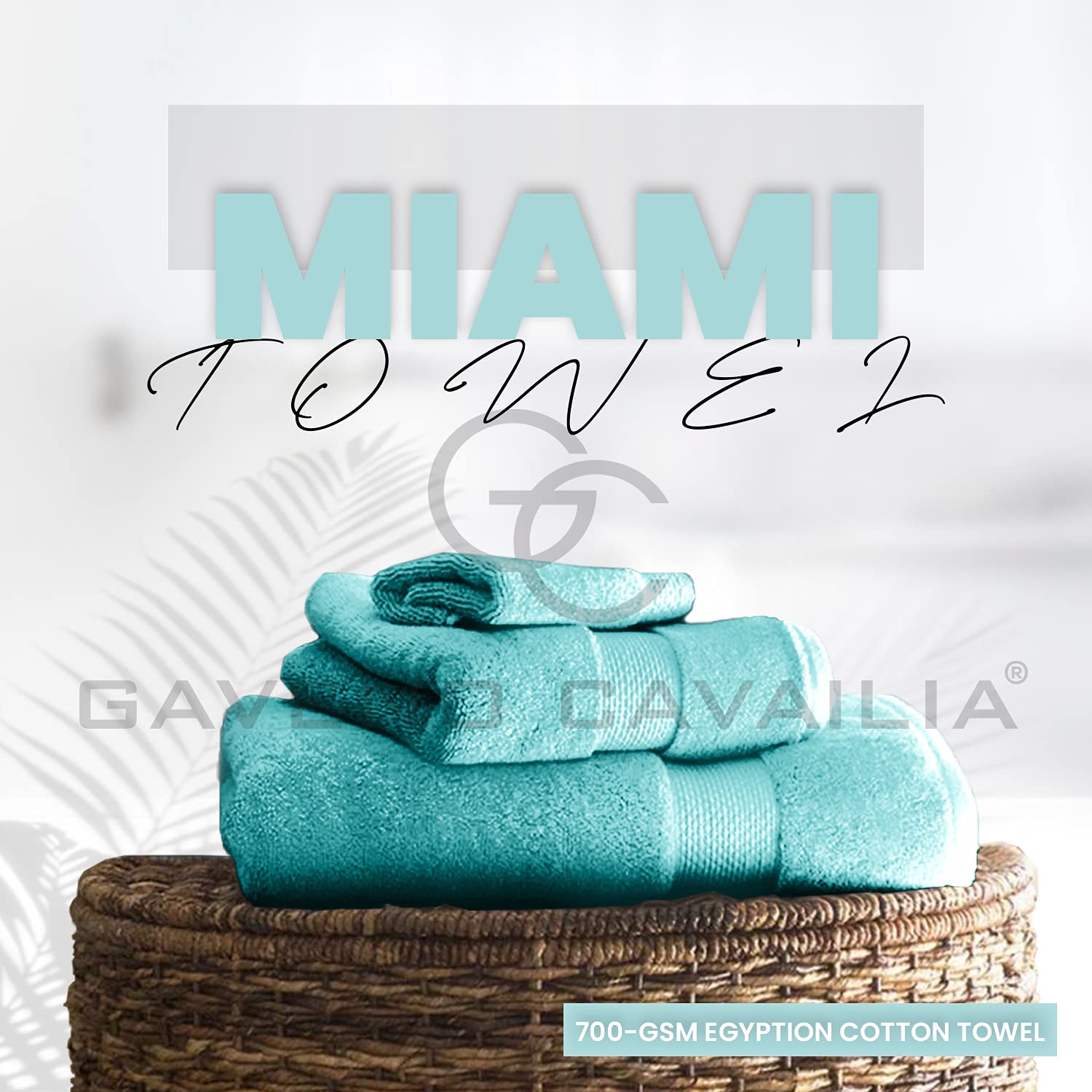 GC GAVENO CAVAILIA Lot de 2 draps de Bain résistants à la décoloration, 700 g/m², de qualité supérieure, Extra absorbants, 100% Coton, égyptien, Turquoise