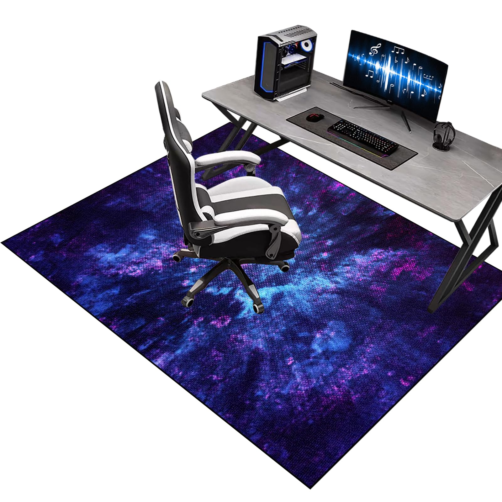 Gaming Dywan Krzesło 90 x 140 cm Mata na krzesło komputerowe, mata na krzesło biurowe, dywan do gier, podłoga, mata na krzesło inwalidzkie, mata wielofunkcyjna mata ochronna