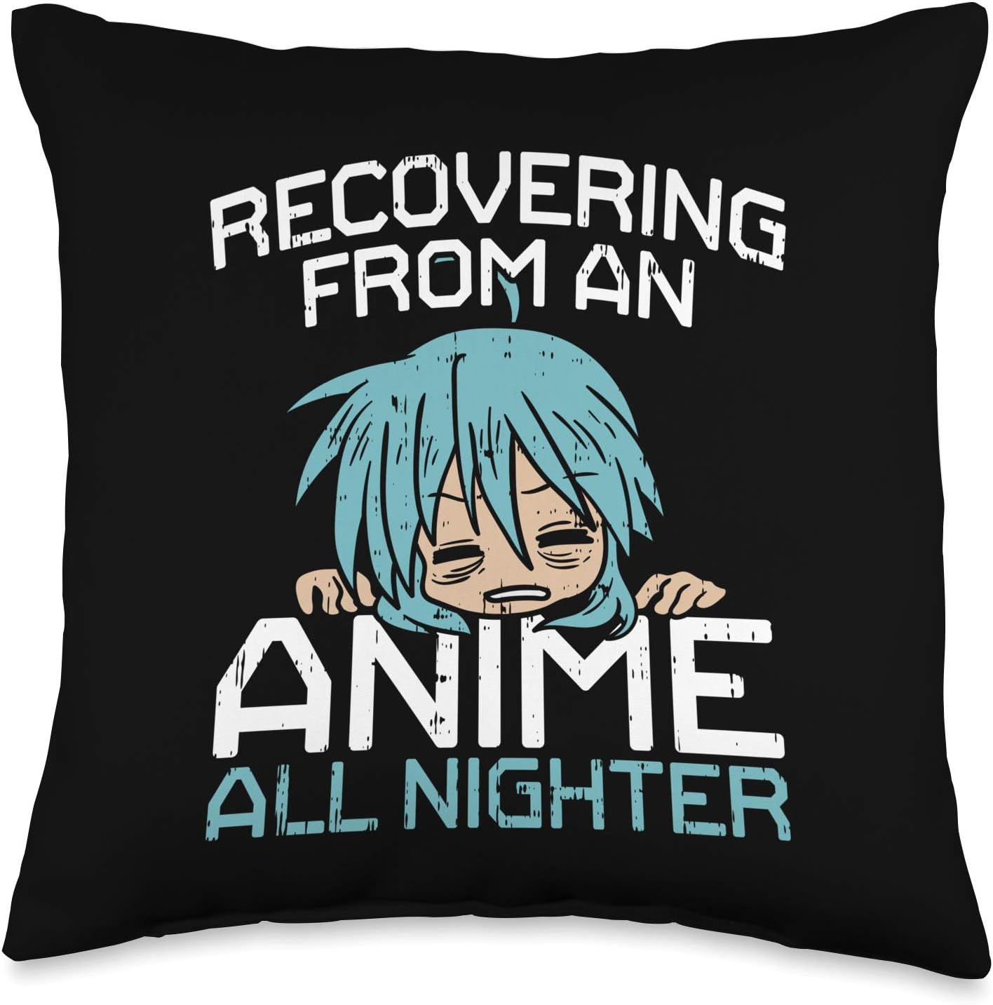 I Love Anime Funny Manga Kawaii Otaku All-Nighter Gift Throw Pillow