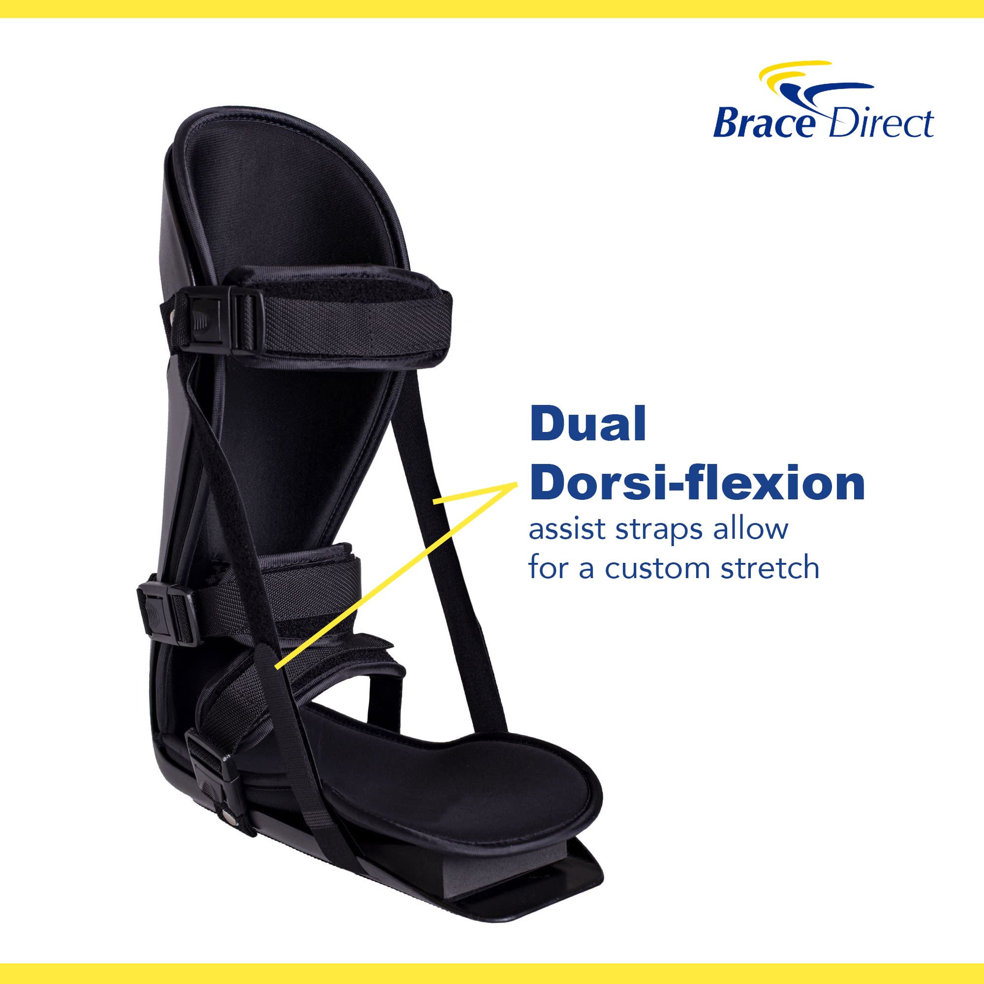 Brace Direct Férula nocturna posterior ajustable para fascitis plantar, tendinitis de Aquiles, dolor de talón y pie caído, para pie derecho o izquierdo, hombres o mujeres