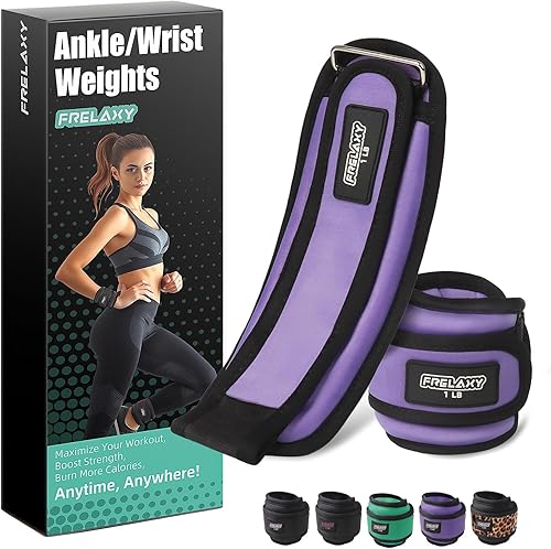 Frelaxy Pesas de tobillo y muñeca para mujeres, hombres y niños, cómodo y ajustable, juego de pesas para piernas y brazos para caminar, gimnasio,