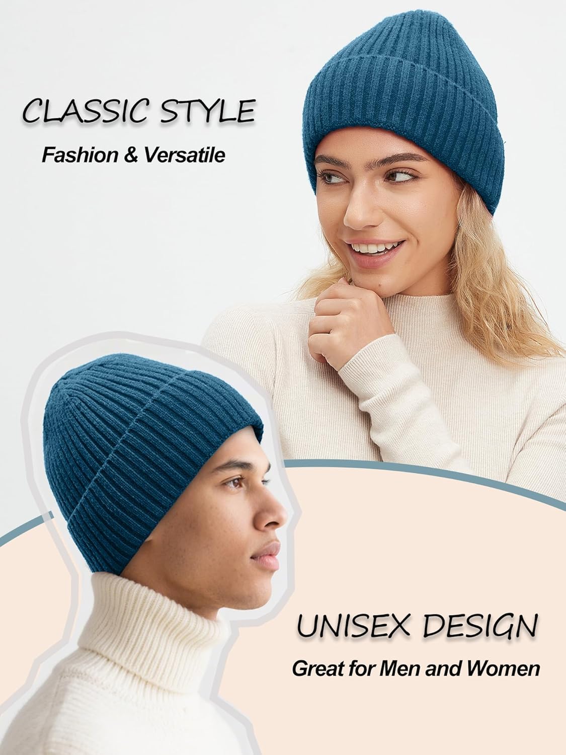 Satin Lined Beanie for Women Men, Silk Lined Beanies, Wool Warm Knit Cuffed Winter Hat Womens Skull Cap - Image 5