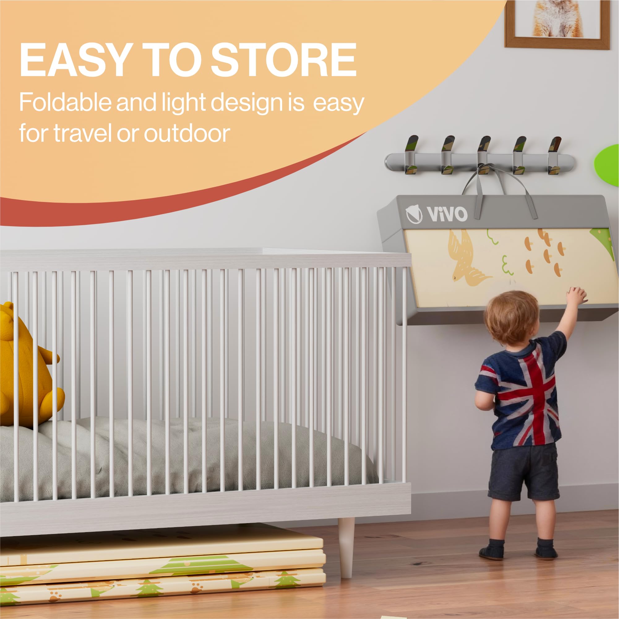 Baby Play Mat, Large Reversible & Foldable Waterproof Foam Playmat 120x120cm, Double-Sided Non-Slip Toddler Floor Mat for Crawling, Tummy Time, Nursery, Portable Floor Mat — view 4