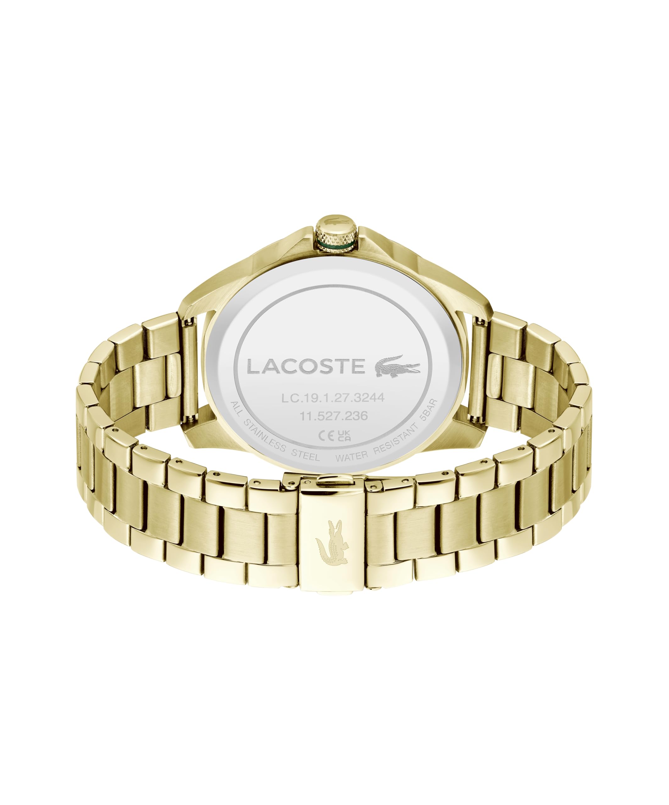 Lacoste Uhr mit DREI-Zeiger-Quarzwerk für Herren Kollektion LE Croc mit Silbernem, Goldfarbenem oder Schwarzem Edelstahlarmband