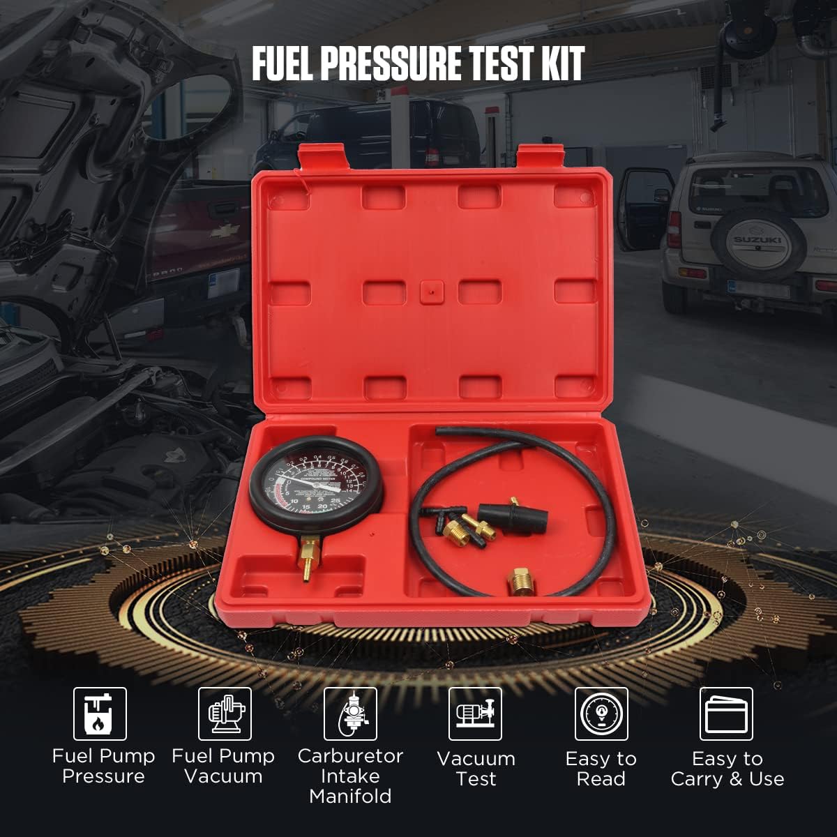 Buy CMTOOL Vacuum Gauge Automotive Vacuum Tester Fuel Pump Pressure